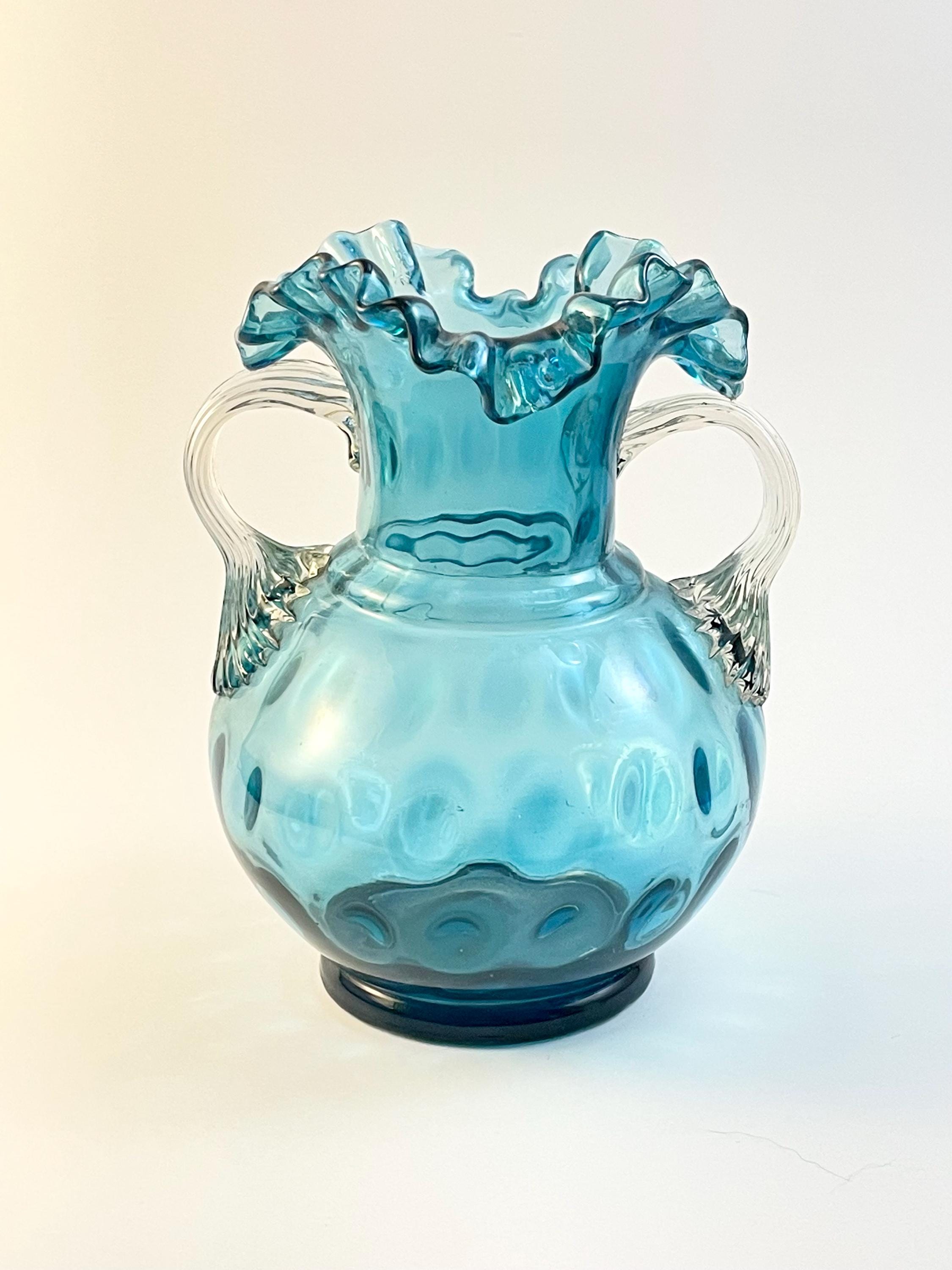 ⭐︎花瓶⭐︎ヴィンテージ　PRINCETON プリンストン Vintage Fenton ruffle Silver Crest flower vase/ビンテージ