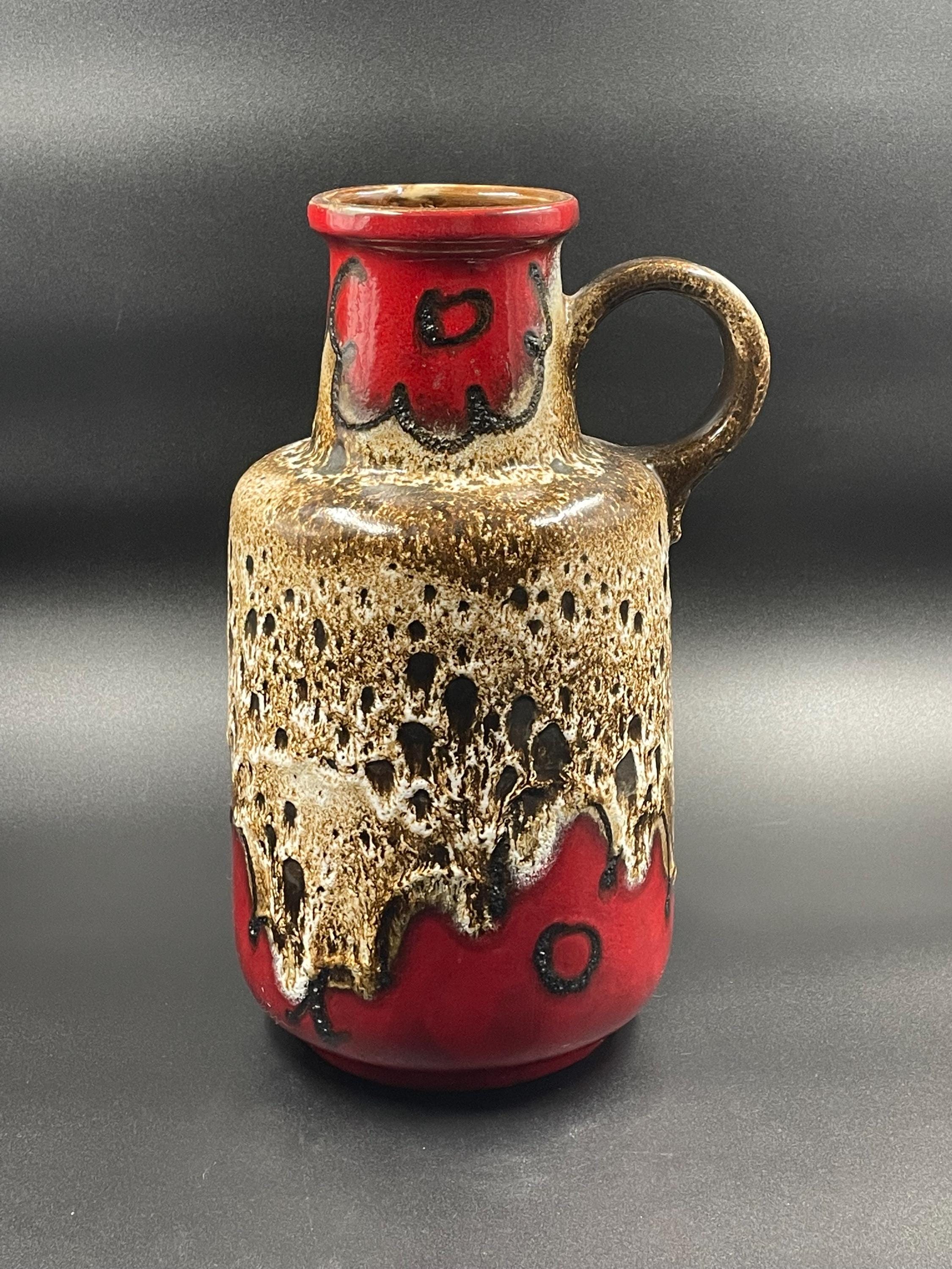 Large Vintage West German Vase Pitcher | Scheurich Fat Lava Vase