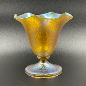 Reserved for buyer---Loetz Candia Papillon Art Glass Vase | Antique Bohemian Czech Iridescent Glass