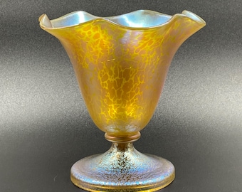 Reserved for buyer---Loetz Candia Papillon Art Glass Vase | Antique Bohemian Czech Iridescent Glass