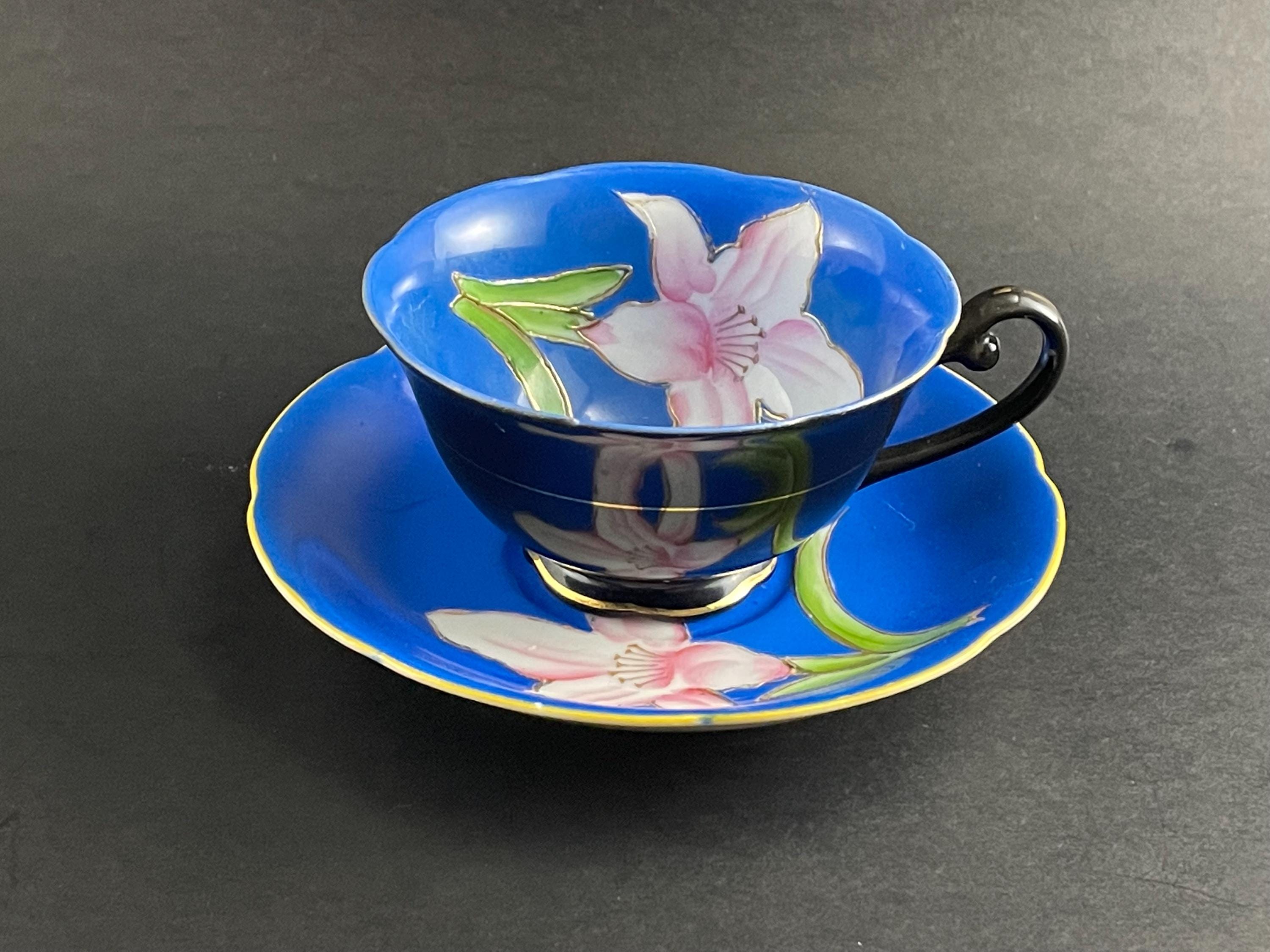 Princess China Occupied Japan Teacup and Saucer, Floral Pattern