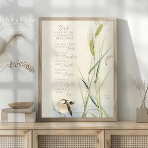 St Francis of Assisi Peace Prayer Printable - Catholic Wall Art Digital Download - Botanical Art Decor