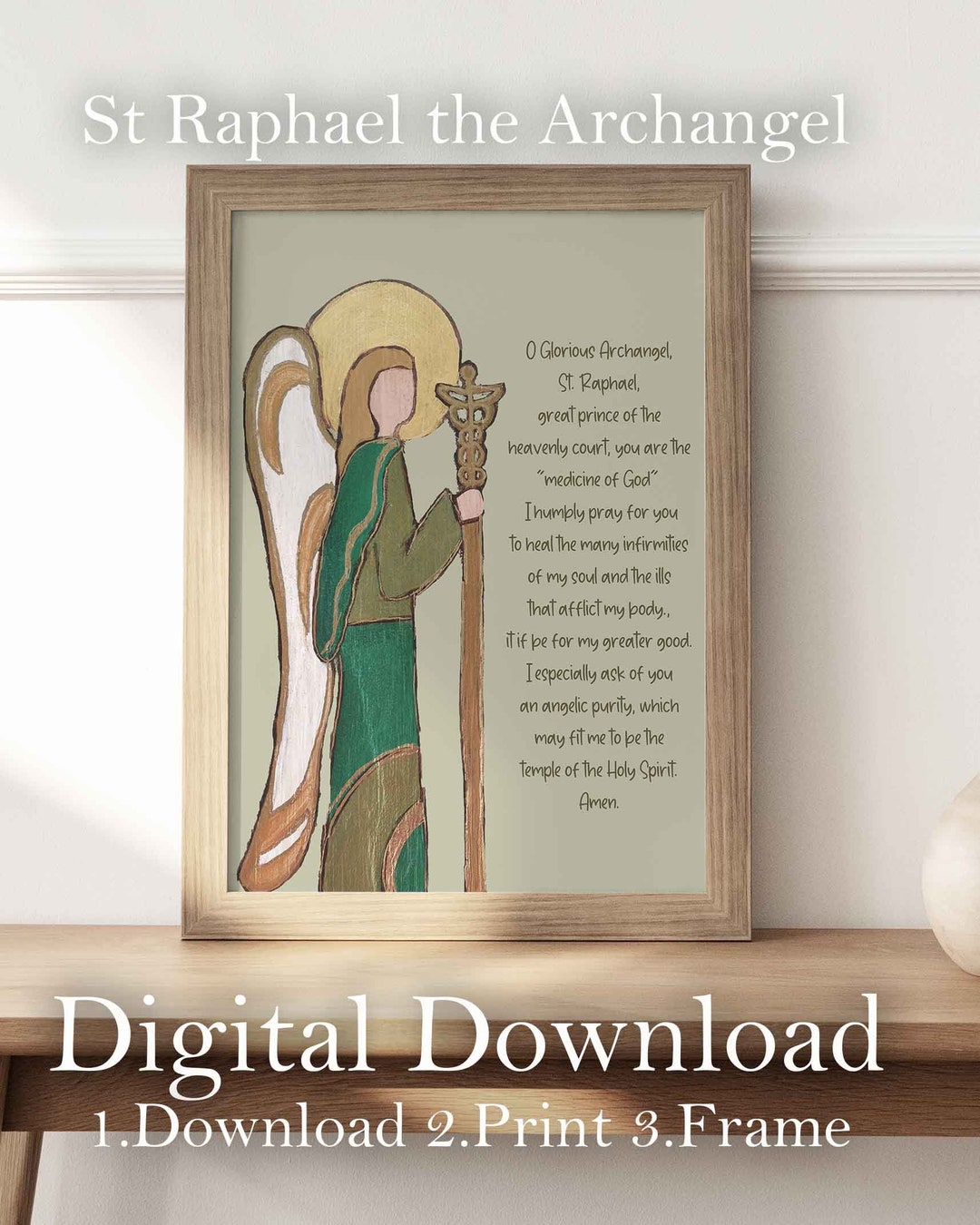 Archangel Raphael Catholic Wall Art PRINTABLE Digital - Etsy