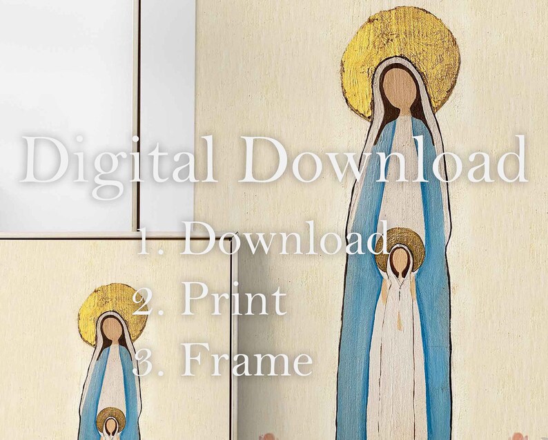 Mother Mary PRINTABLE Digital Download Catholic Print printable Wall ...