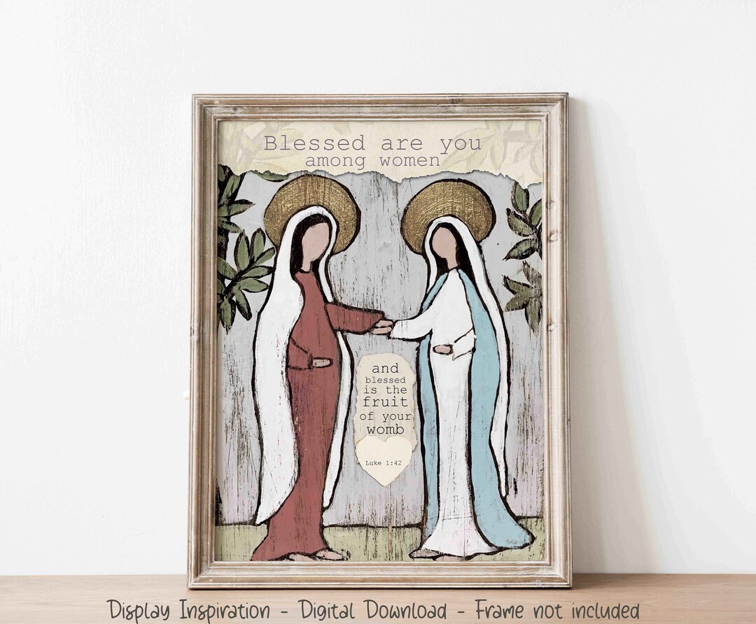 The Visitation of Mary and Elizabeth Catholic Wall Art Etsy