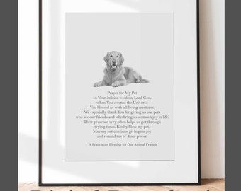 Franciscan Blessing for Pets | Digital Download | Catholic Prayer Print | Saint Francis of Assisi | Printable Prayer| Catholic Wall Art