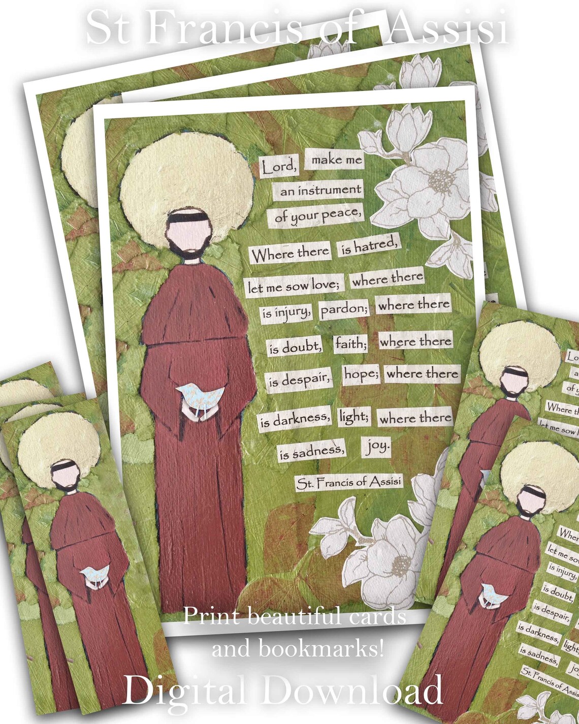 St Francis of Assisi Digital Download Prayer of Saint Francis Printable ...