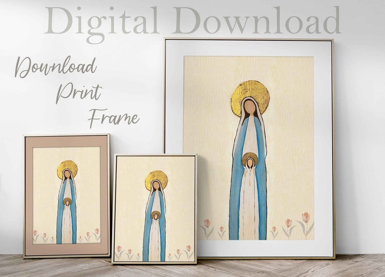 Mother Mary PRINTABLE Digital Download Catholic Print printable Wall ...