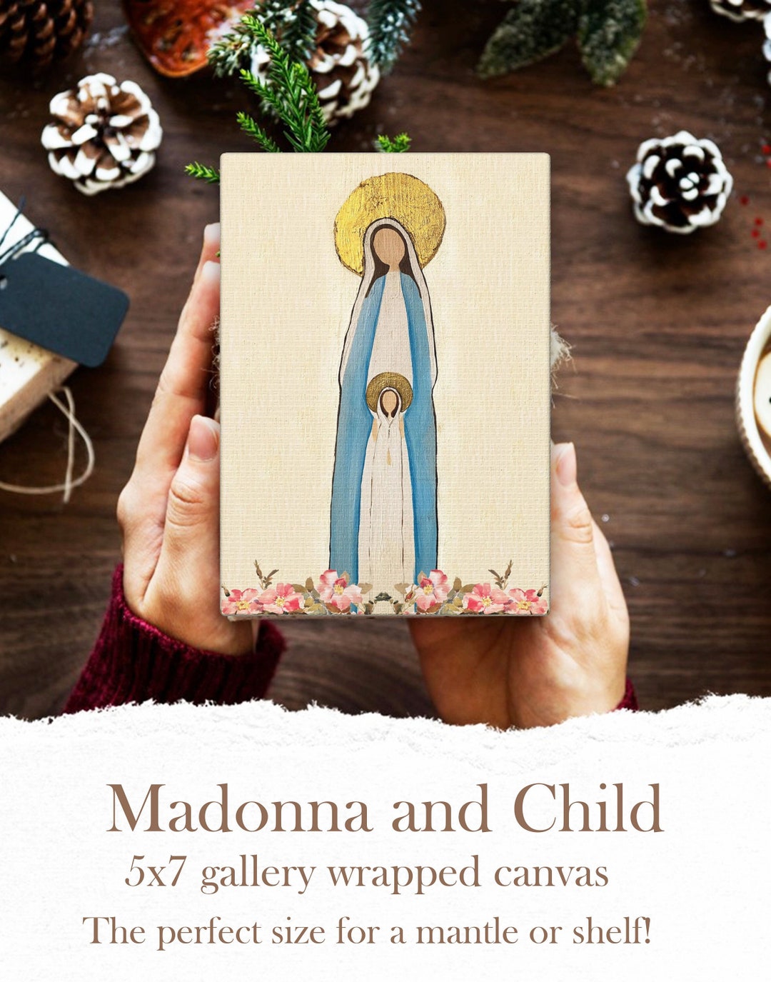 The Madonna and Child Canvas Print the Virgin Mary Wall Art Catholic ...