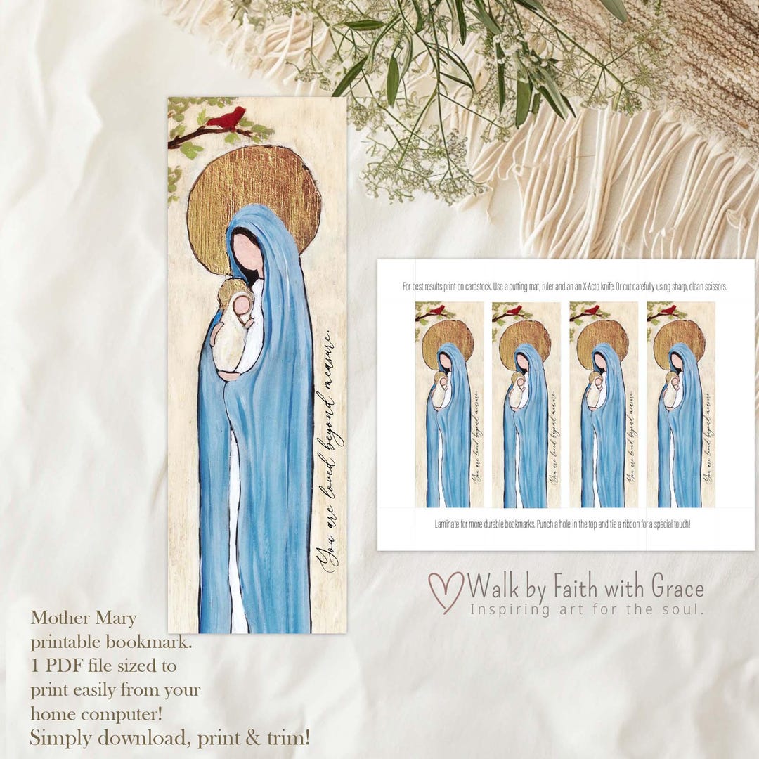 Virgin Mary Catholic Bookmarks - Printable Digital Download - Perfect ...