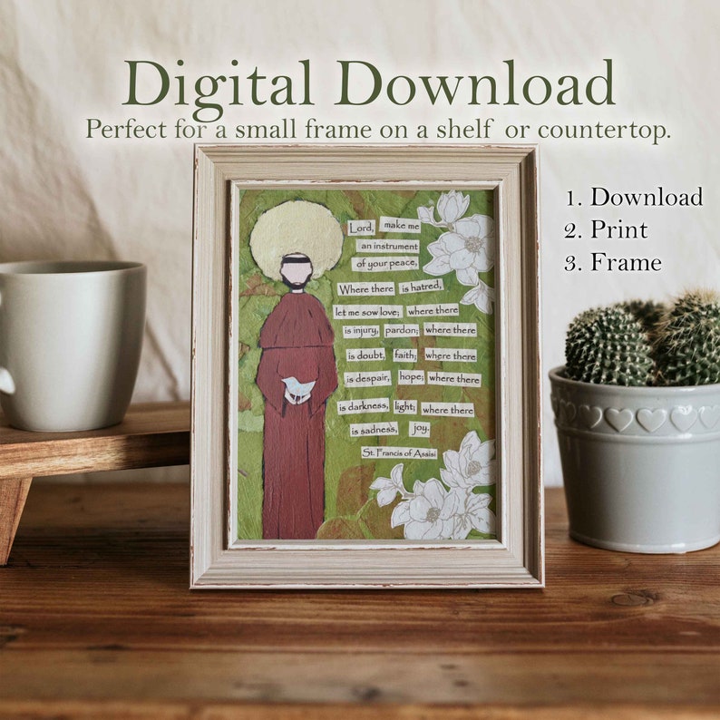 St Francis of Assisi Digital Download Prayer of Saint Francis Printable ...