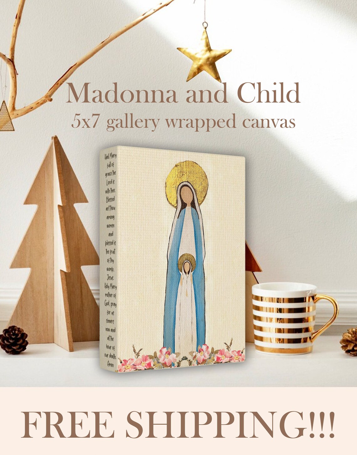The Madonna and Child Canvas Print the Virgin Mary Wall Art Catholic ...