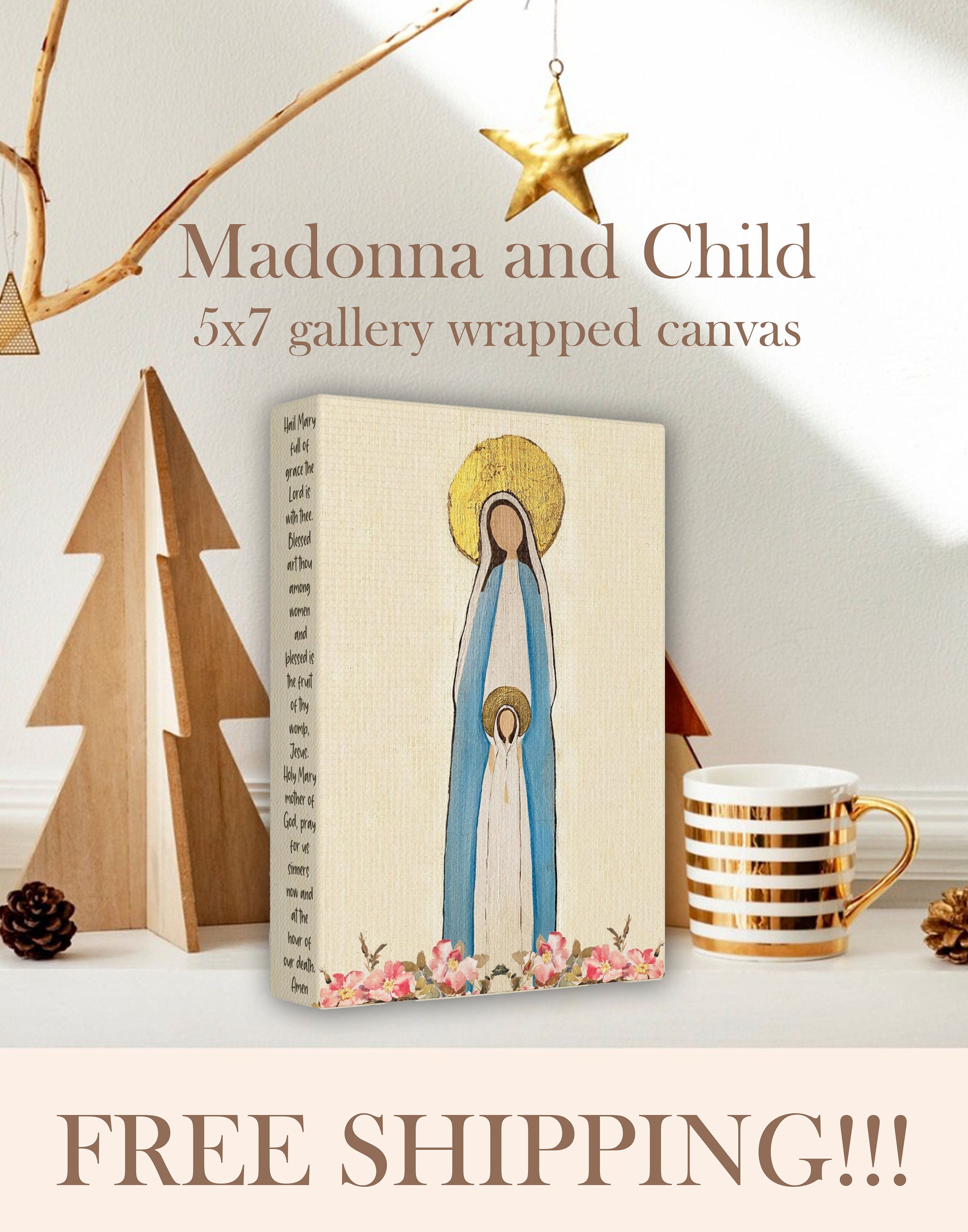 The Madonna and Child Canvas Print the Virgin Mary Wall Art Catholic ...