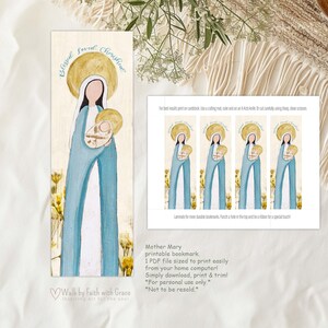 Katholieke bladwijzers - met de Maagd Maria en het kindje Jezus - afdrukbare digitale download - voor gebedsgroepen, retraites en Moederdagcadeaus