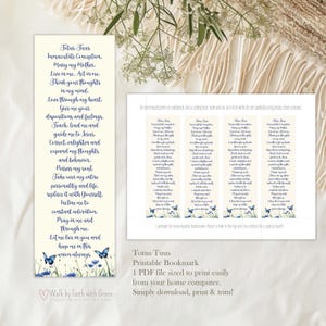 Totus Tuus afdrukbare bladwijzer | Katholiek Mariagebed | St. Johannes Paulus II Devotie | Digitale download om de Bijbel of cadeau te geven