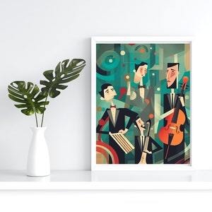 Abstract music instruments wall art, abstract music poster, music instrument digital print, abstract colorful modern art