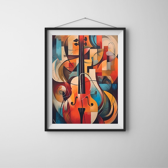 Abstract Music Instruments Wall Art, Abstract Music Poster, Music