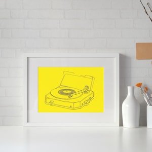 Vinyl record print, record player art, vintage wall art, vintage music wall art, retro wall decor, printable wall art