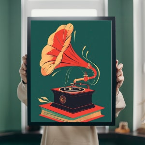 Nostalgic Gramophone, Phonograph New working, record player antique style, handmade gramophone, nice gift idea