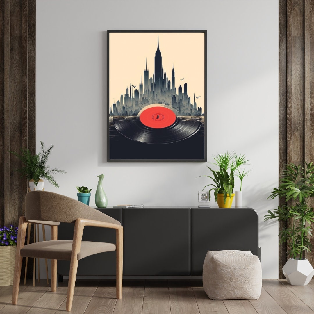 NYC Vinyl Record Photo, Vinyl Record Wall Art, New York City