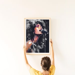 Abstrakte Sängerin, Canto Wandkunst, Mädchen Musiker, minimalistische Sängerin abstrakt