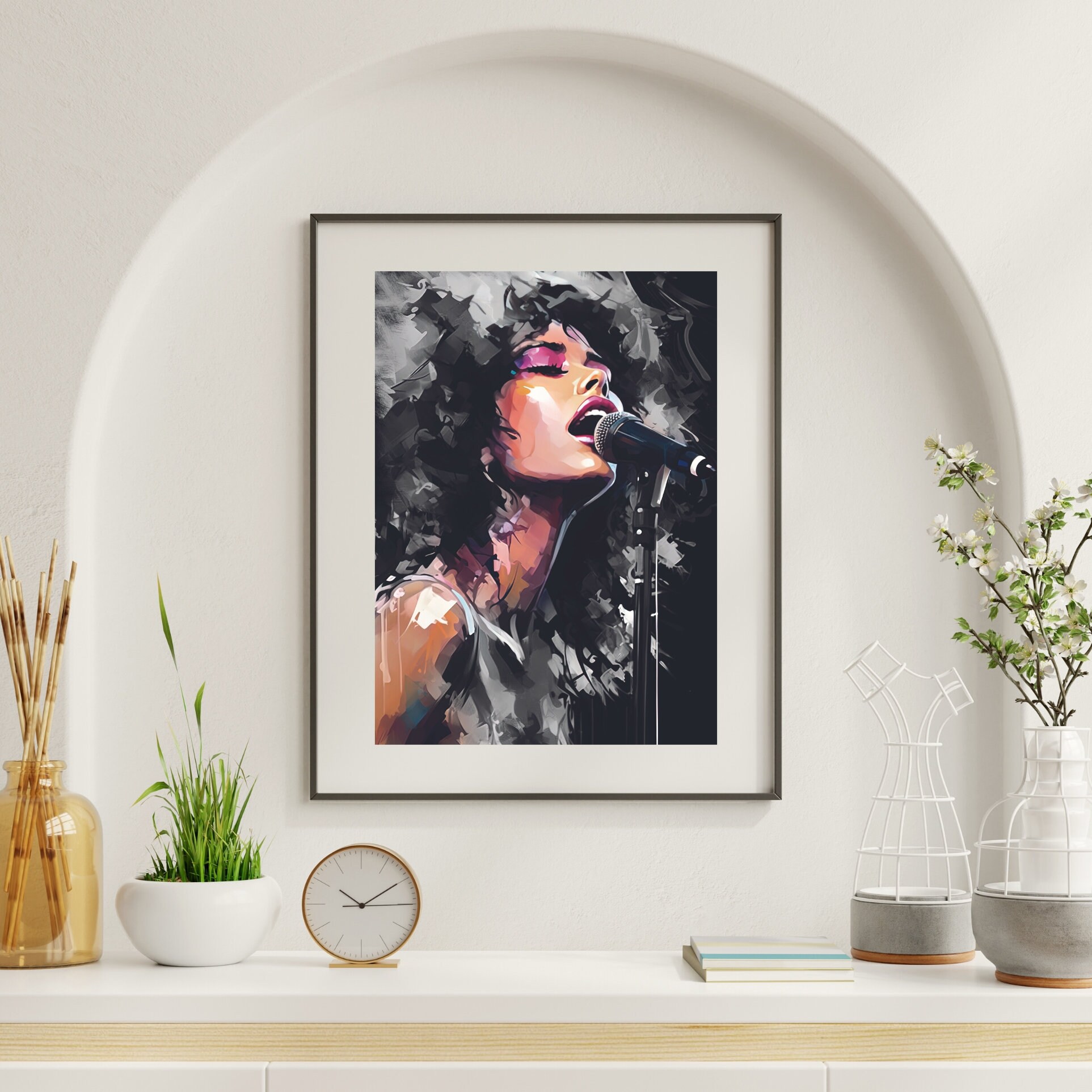 Abstract Woman Singer , Canto Wall Art, Girl Musician, Minimalist