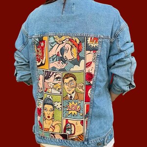 Jeans con fumetti hot sale