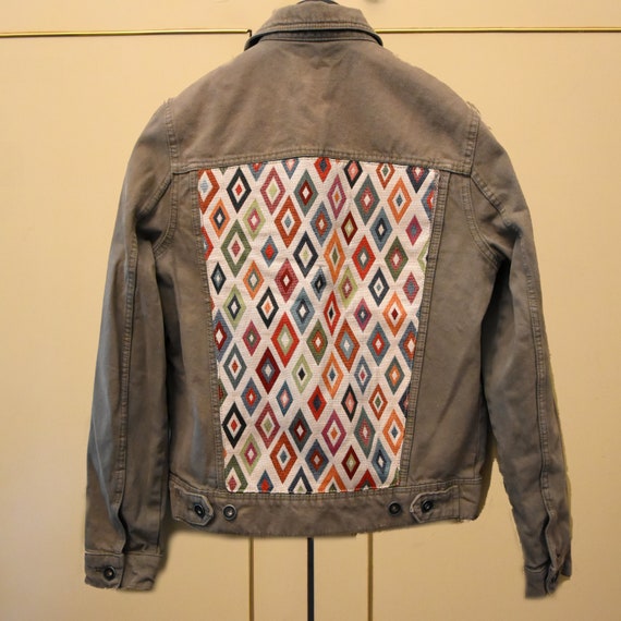 Herren Jeansjacke, Personalisierte Herrenjacke, Gemusterte