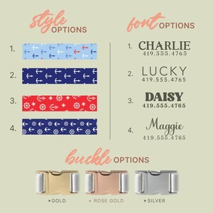 Anchor Dog Collar With Engraved Name, Ship Anchor Gift For Dog Lover, Dog Birthday Present, Unique Gift For Dogs, (P67) image 2