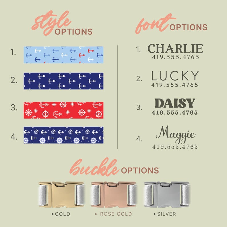 Anchor Dog Collar With Engraved Name, Ship Anchor Gift For Dog Lover, Dog Birthday Present, Unique Gift For Dogs, (P67) image 2