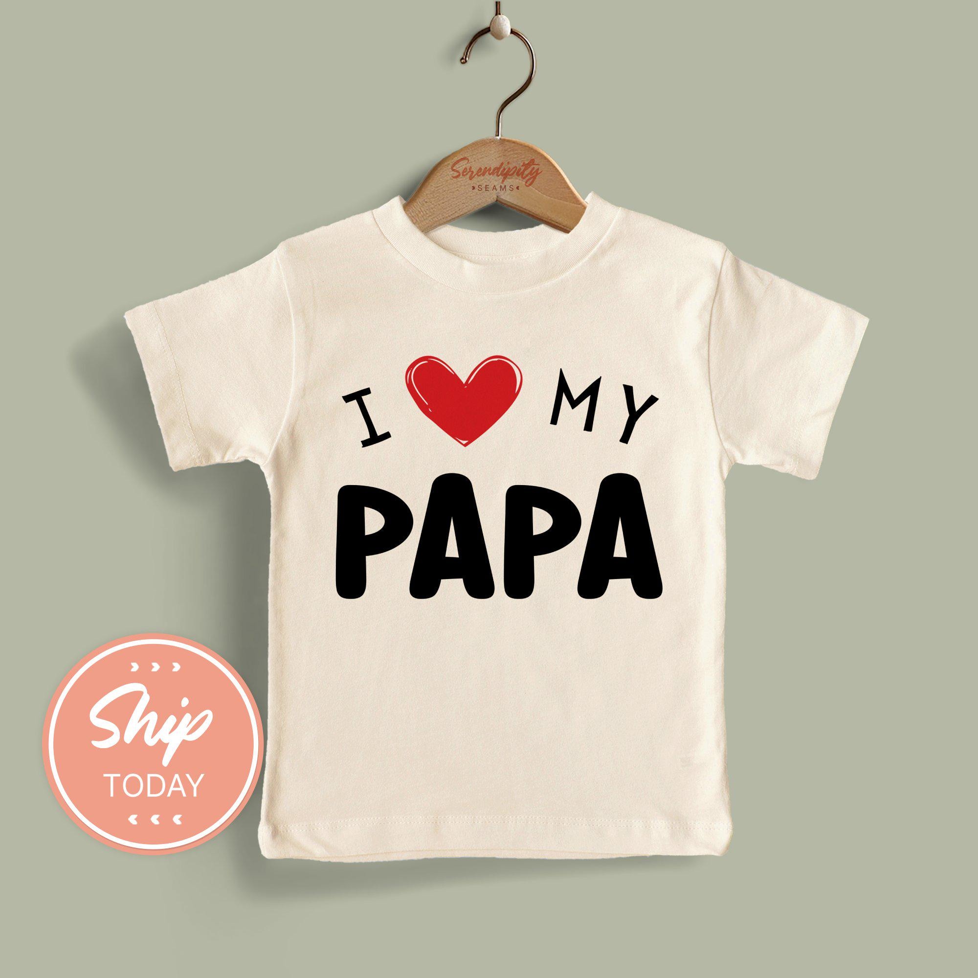 KMA papa❤️ I Love My Papa Shirt for Toddlers, Cute Father's Day Gift, Toddler