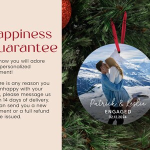 Personalized Engagement Celebration Ornament, Perfect for Newly Engaged Couples, Memorable Holiday Gift zdjęcie 3