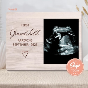 Personalized Grandparents Pregnancy Announcement Gift, Gift For First Grandchild, Personalized Ultrasound Frame, Pregnancy Keepsake(B-BBY4)