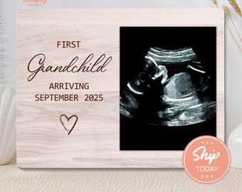 Personalized Grandparents Pregnancy Announcement Gift, Gift For First Grandchild, Personalized Ultrasound Frame, Pregnancy Keepsake(B-BBY4)