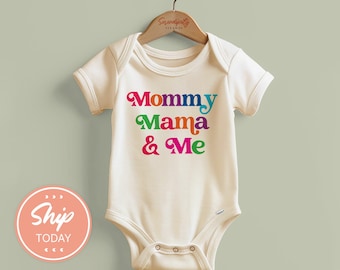 Pride Baby Onesies® Brand, LGBTQ+ Baby Bodysuit, Mommy Mama & Me Outfit, Rainbow Baby Gift, Gender Neutral Infant Clothing(KA-PRI17)