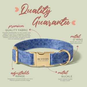Blue Dog Collar Personalized, Multiple Colour Pet Collar, Dog Lovers Gift, Engraved Dog Name, (P2) image 5