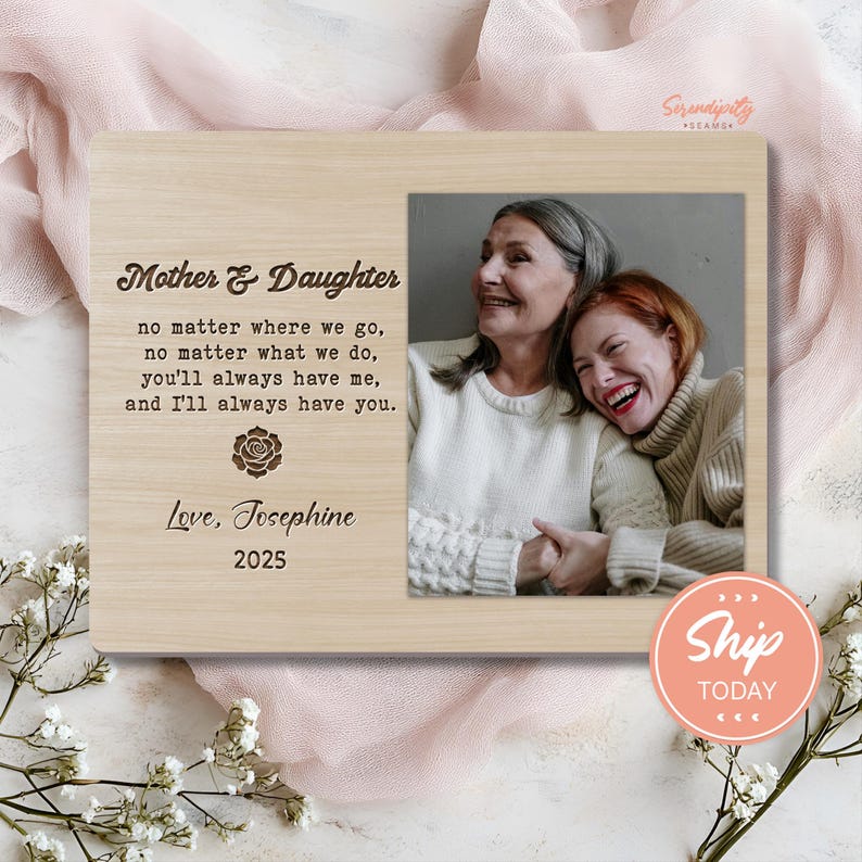Personalized Mother Daughter Picture Frame – Custom Gift With Quote ...