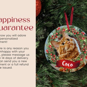 Personalized Cat Photo Ornament, Ideal for Christmas Tree Decor, Perfect Gift for Cat Owners, Memorable Gift for Cat Lovers image 4