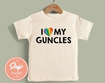 I Love My Guncles Shirt, Gay Uncle Gift For Toddler, Nephew First Pride Month Apparel, Protect Trans Youth Tees, (KA-PRI59)