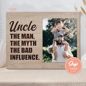 Personalized Christmas Gift for Uncle, Personalized Picture Frame For Brother, Funny Gift For Uncle From Niece Or Nephew(B-FAM51)