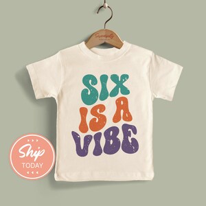 Six is a Vibe Toddler Shirt, 6th Birthday Shirt Kids, Retro Birthday Shirt, Cute Birthday Outfit, Toddler Birthday Party Shirt(KA-BIR79)