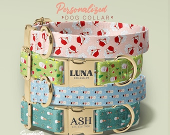 Santa Claus Dog Collar, Cute Christmas Present For Dog Lover, Festive Dog Accessories, Small Dog Collar For Christmas, (P145)