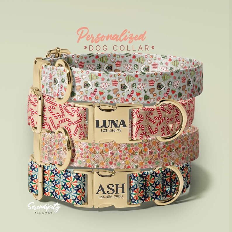 Collar navideño para perros, collar navideño para mascotas con correa, pajarita navideña para perros, collar navideño ajustable para cachorros (P160) imagen 1
