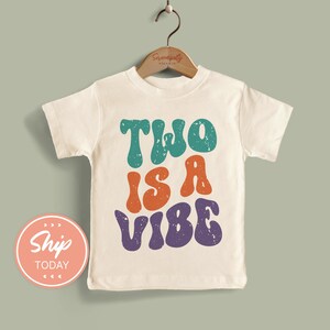 Two Is A Vibe Shirt, Birthday Toddler Shirt, Groovy Birthday Shirt, Second Birthday Outfit, Kids Birthday T-shirt(KA-BIR73)