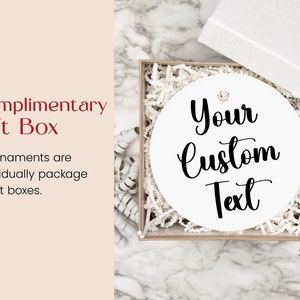 a gift box with the words your custom text on it