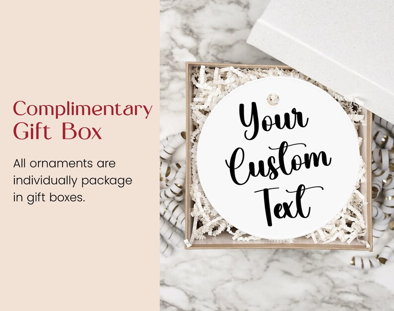 a gift box with the words your custom text on it