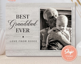 Fathers Day Gift from Grandkid | Personalized Grandpa Picture Frame | Custom Wooden Photo Frame Gift for Grandfather  (B-DAD29)