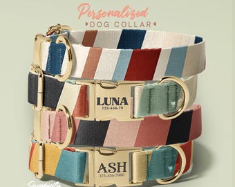 Collar personalizado para perro - Collares para perros con diseño de árbol de Navidad - Collares para perros con nombre personalizado - Regalos para perros (P88)
