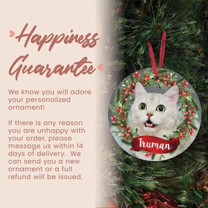 Personalized Cat Photo Ornament, Ideal for Christmas Tree Decor, Perfect Gift for Cat Owners, Memorable Gift for Cat Lovers image 5