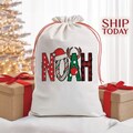 Personalized Christmas Bags With Name For Baby, Christmas Baby Shower Bag, Custom Baby initial ,1st Christmas Gift, Xmas Bag